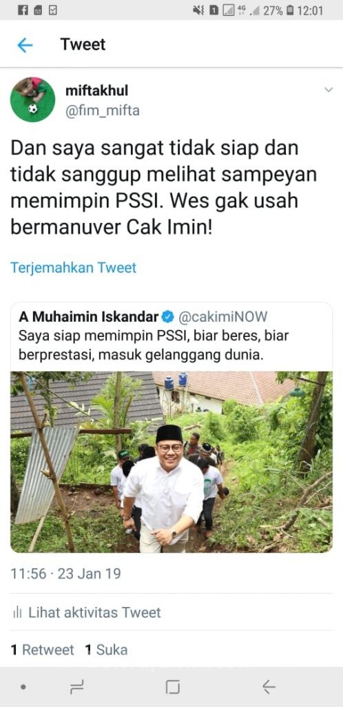 Cak Imin, dari Panglima Santri Jadi Panglima PSSI