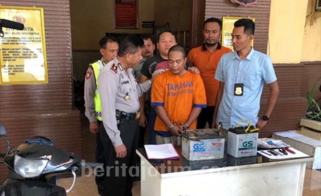 Polsek Waru Ringkus Pencuri Spesialis Aki Mobil Parkir