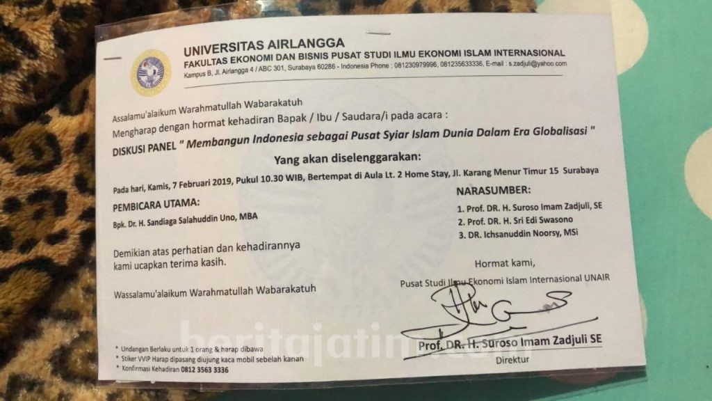 Ksatria Airlangga Protes Simbol Unair Dicatut di Diskusi Mengundang Sandiaga