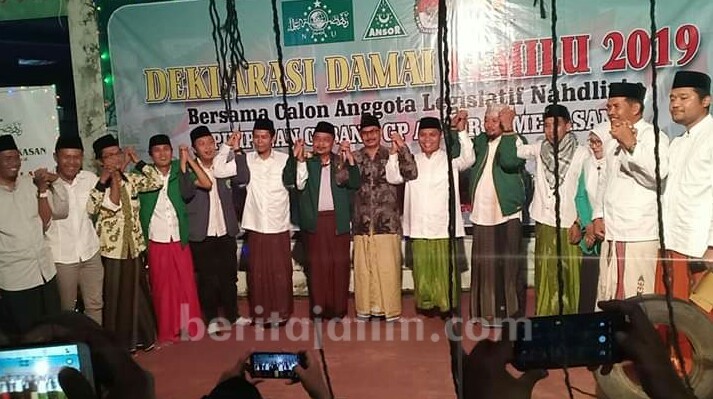 Ansor Pamekasan Gelar Deklarasi Pemilu Damai Bersama Caleg Nahdliyin