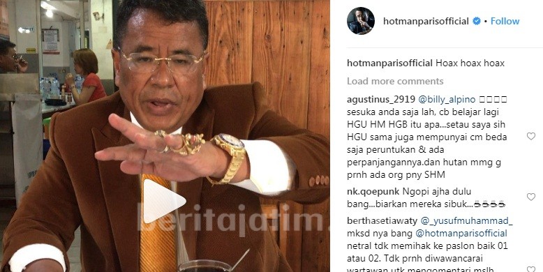 Pengacara Hotman Paris Somasi Penyebar Hoax Hotman Paris