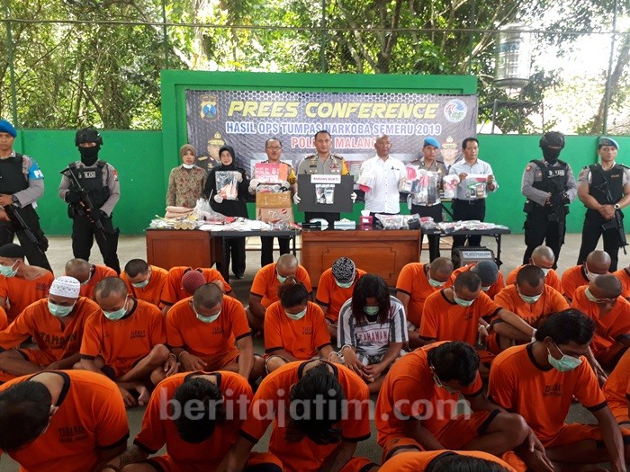 Polres Malang Bekuk 90 Tersangka Narkotika