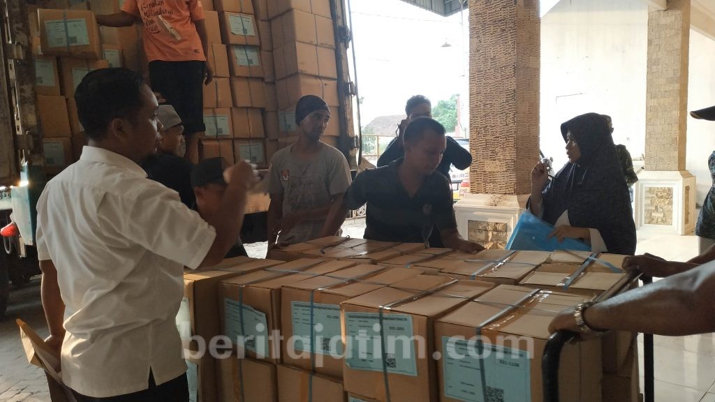 Surat Suara Pemilu 2019 Sudah Diterima KPU Kabupaten Mojokerto