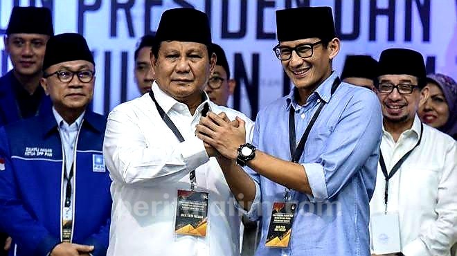 Hasil Survei Terbaru, Prabowo-Sandi Ungguli Jokowi-Ma’ruf Amin