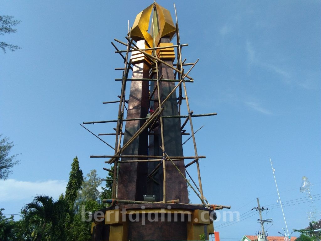 Warna Gagang Tombak Monumen Trunojoyo Kembali Seperti Semula