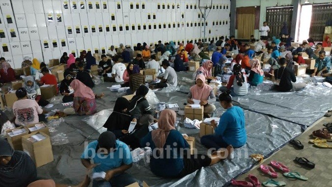 KPU Kabupaten Mojokerto Tunggu Kiriman Kekurangan Surat Suara
