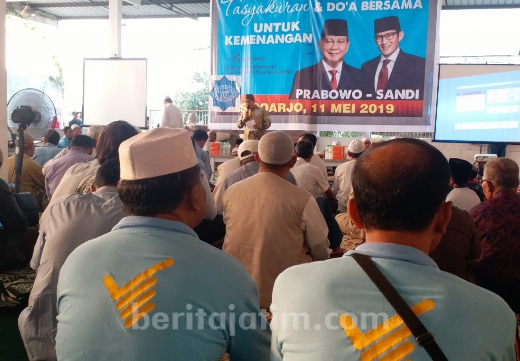 Klaim Menang Secara Nasional, Pendukung 02 di Sidoarjo Tasyakuran