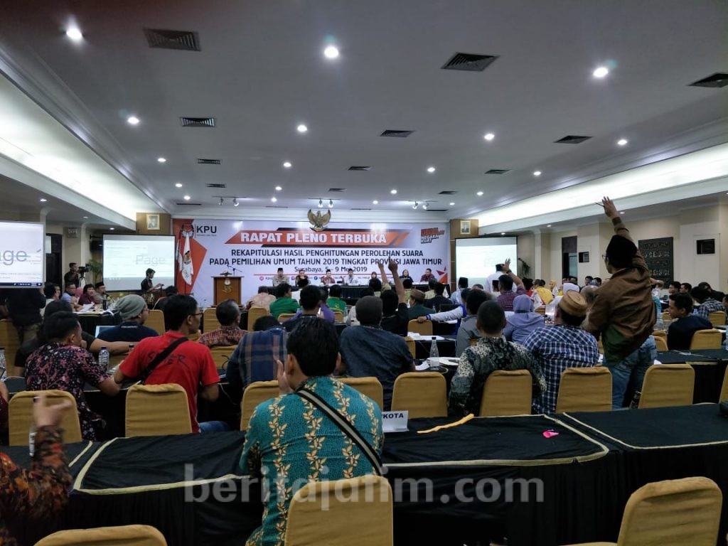 Rekapitulasi Penghitungan Suara Pemilu Tingkat Jatim Diumumkan