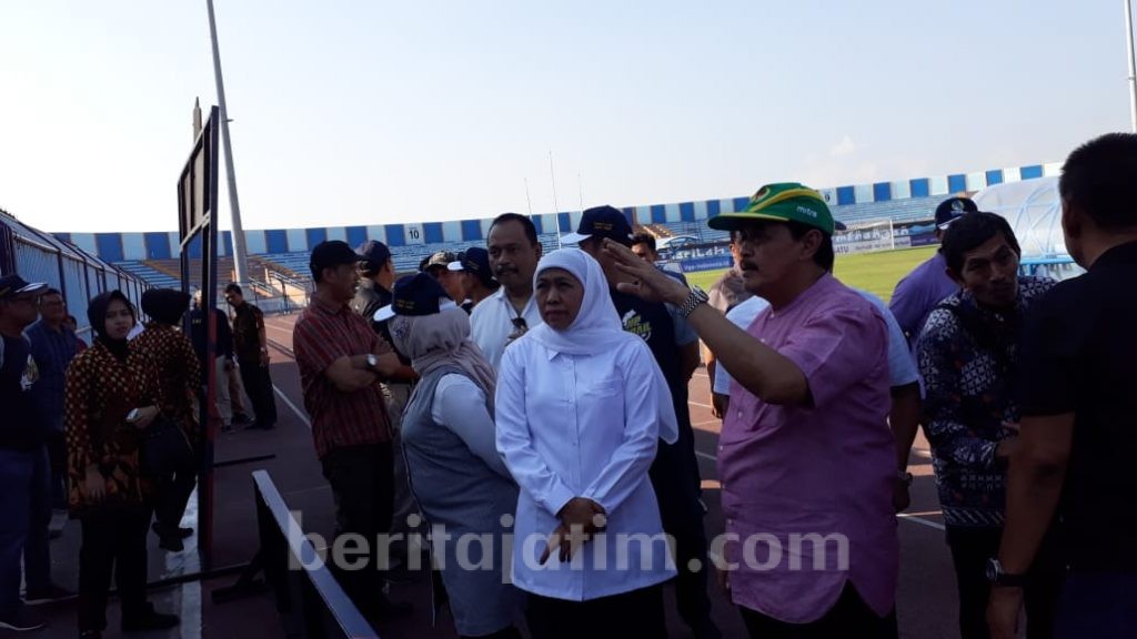 Gubernur Jatim Khofifah Tinjau Venue Porprov 2019 di Lamongan