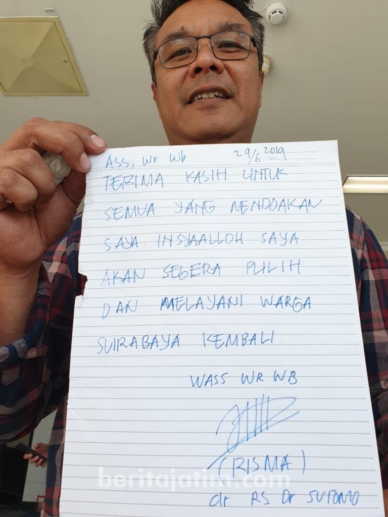 Dari ICU RSUD dr Soetomo, Risma Sapa Warga Surabaya