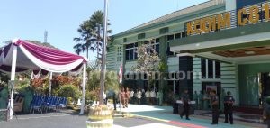 Bela Diri Sambut Tim PUSTERAD Mabes TNI-AD di Kodim 0818