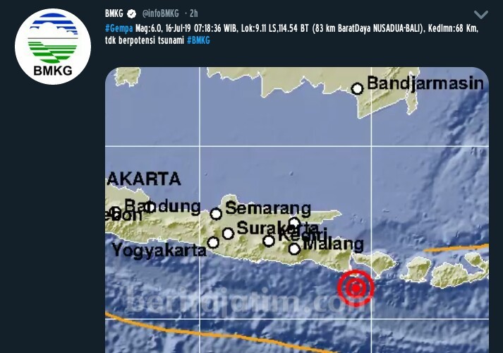 Gempa Nusa Dua Bali Dirasakan Warga Pamekasan