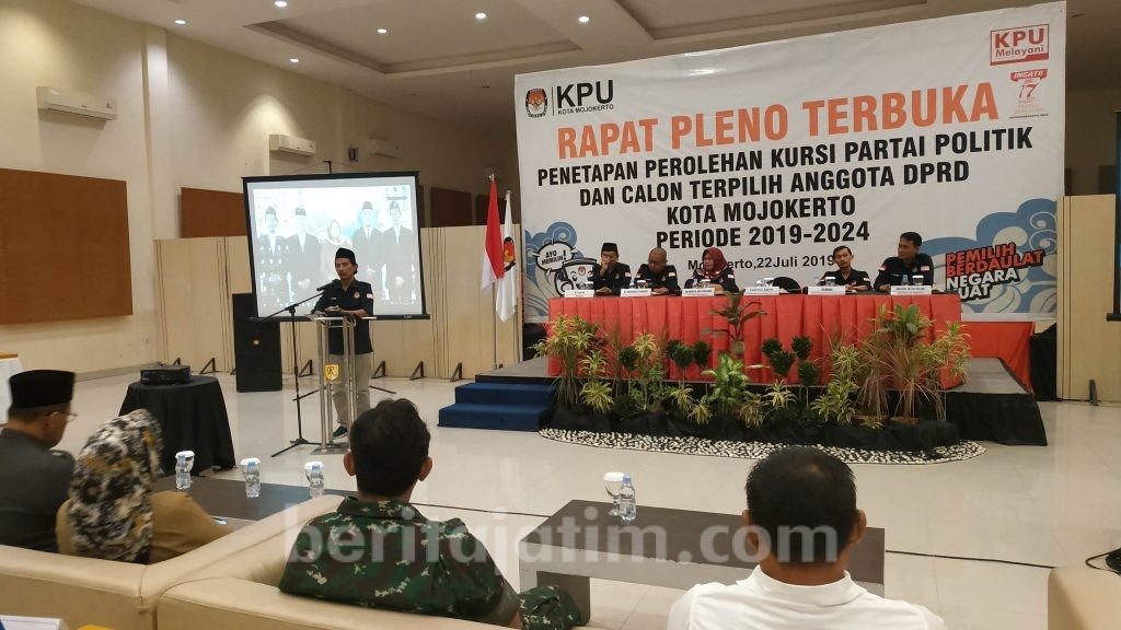 Penetapan Perolehan Kursi Partai Politik dan Calon Terpilih Anggota DPRD Kota Mojokerto Periode 2019-2024 Digelar