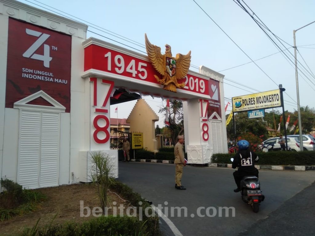 Usung Konsep Graha Merdeka Majapahit, Polres Mojokerto Bangun Gapura