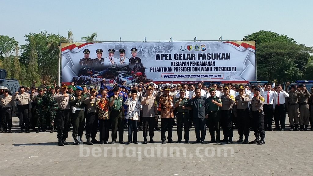 Dua Hari Jelang Pelantikan Presiden, Polres Gresik Gelar Apel Pasukan