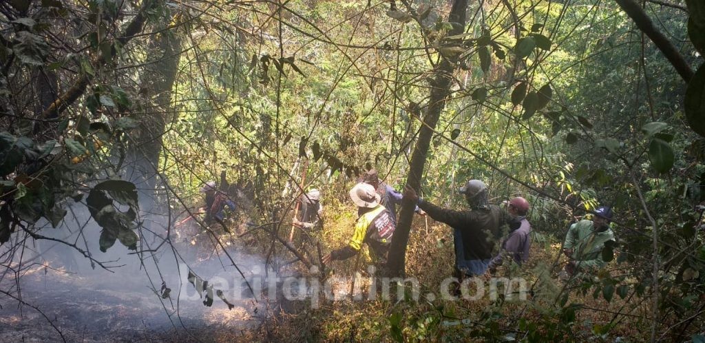 Kebakaran Gunung Semeru Terkendala Medan Curam