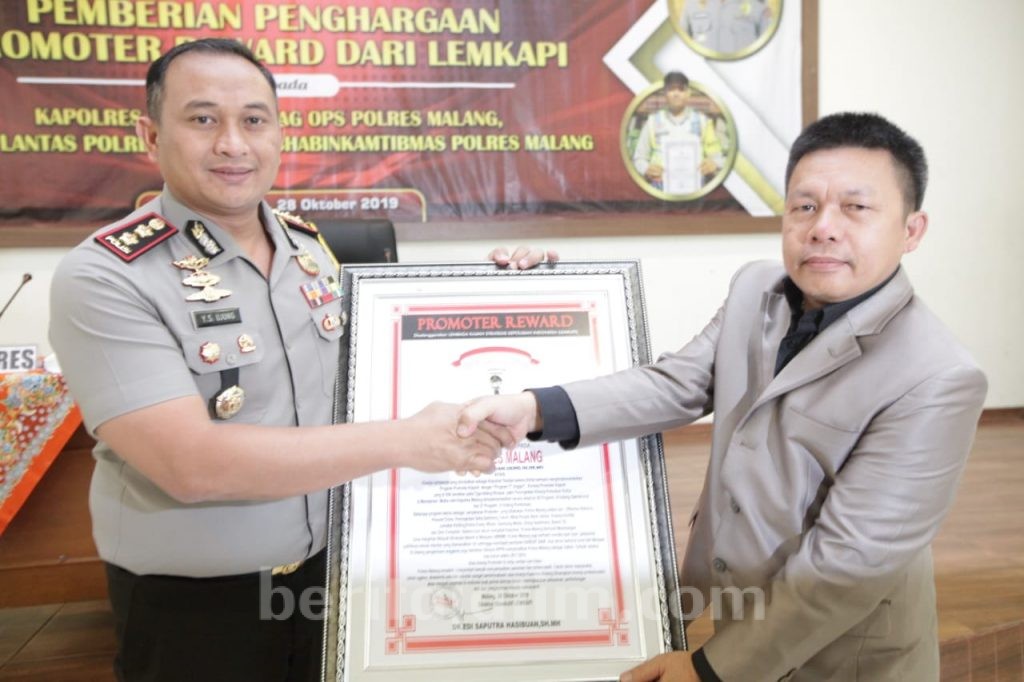 Kapolres Malang Terima Penghargaan dari Lemkapi