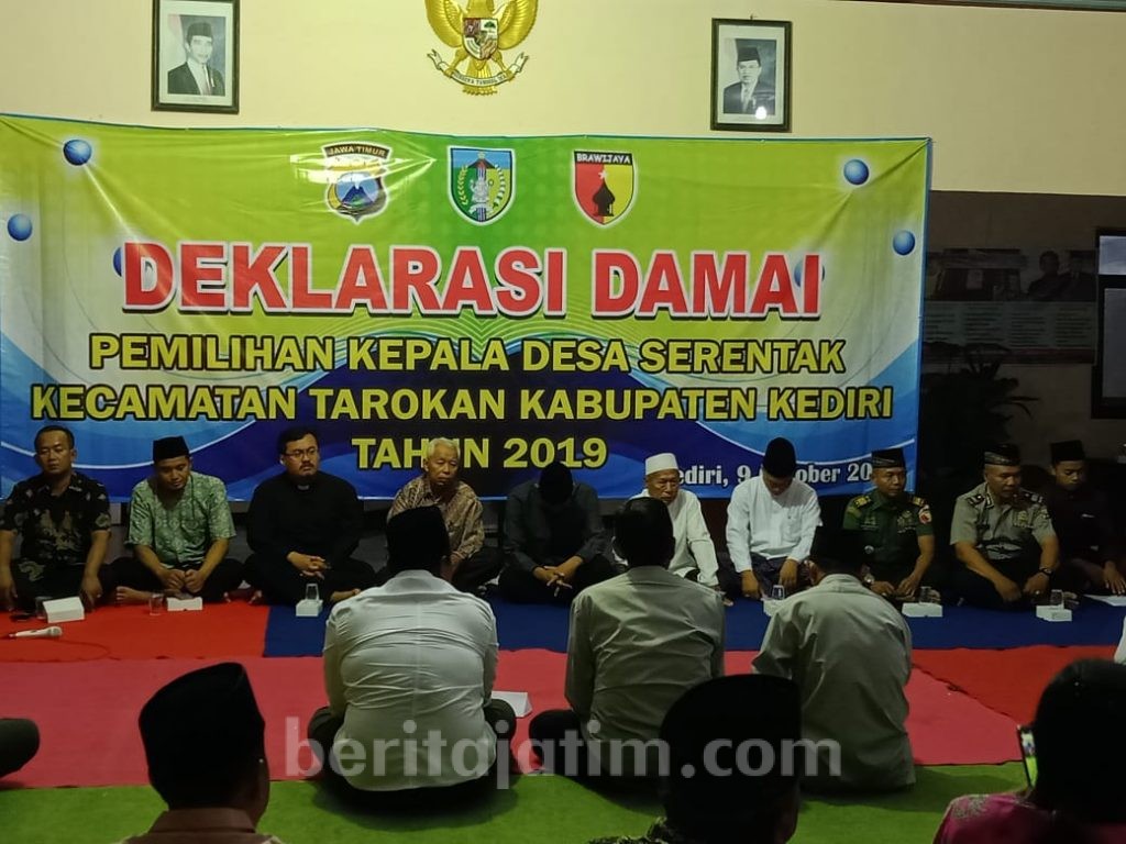 Puluhan Desa Penyelenggara Pilkades di Kediri Deklarasi Damai