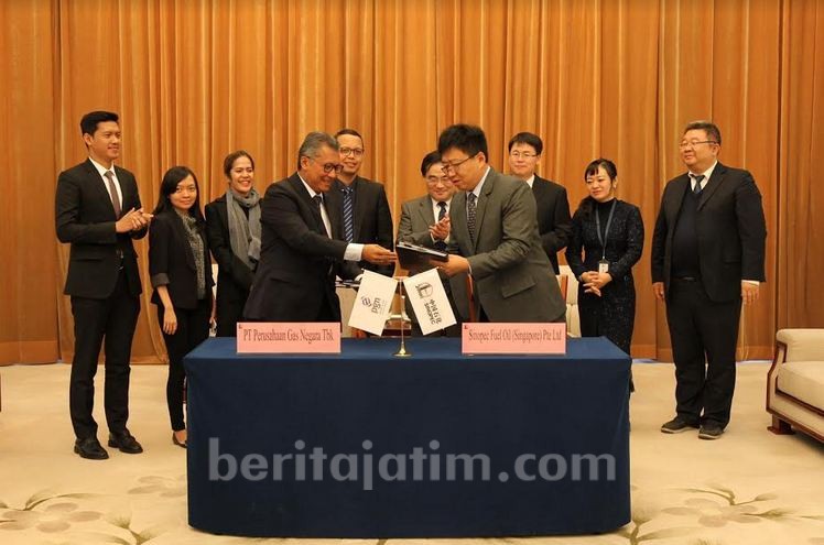 PGN dan Sinopec Tandatangani Perjanjian Jual Beli LNG