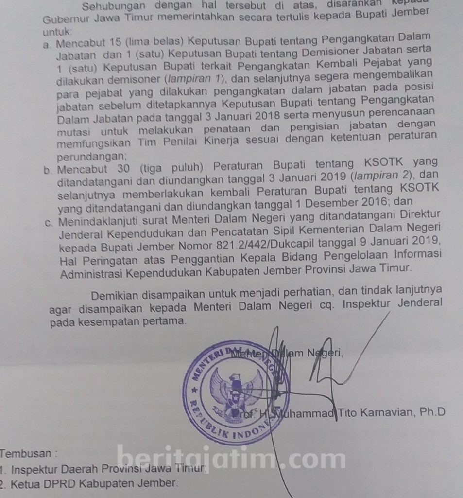 Pembahasan KUA-PPAS Tunggu Pemkab Jember Laksanakan Perintah Mendagri