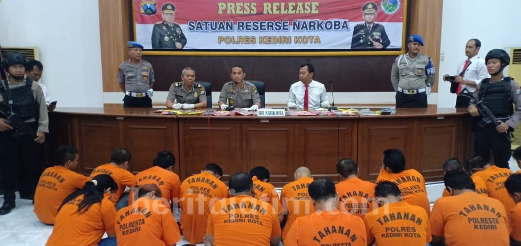 Trend Kasus Narkoba Meningkat, Polresta Kediri Bekuk 20 Tersangka