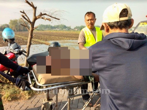 Pria Tanpa Identitas Ditemukan di Persawahan Balben Sidoarjo