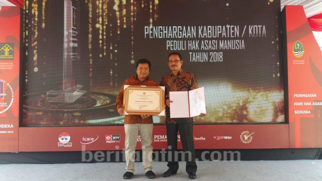 Kota Kediri Raih Penghargaan Kota Peduli Hak Asasi Manusia (HAM) 2019