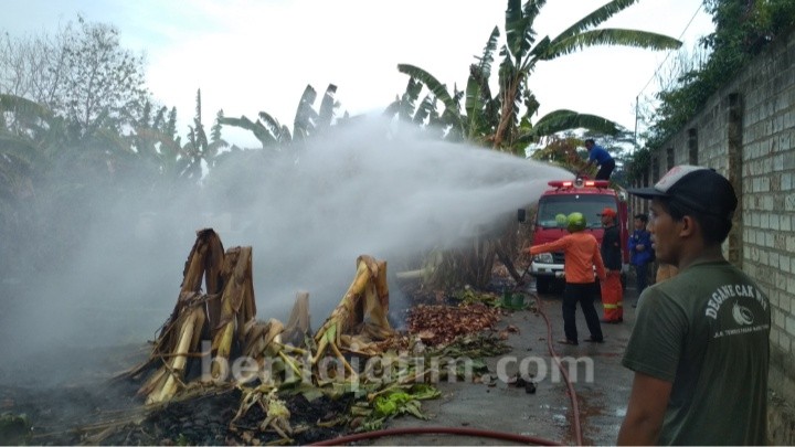Tumpukan Kulit Degan di Dekat Pemukiman Terbakar