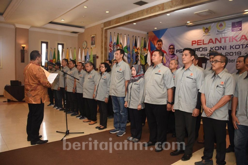 Dilantik, Pengurus KONI Kota Kediri Dituntut Tingkatkan Prestasi Atlet