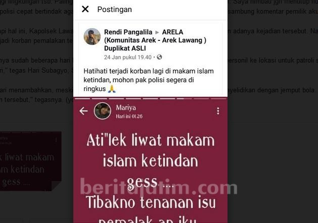 Viral Pemalakan di Kuburan Lawang, Polisi Selidiki Pelakunya