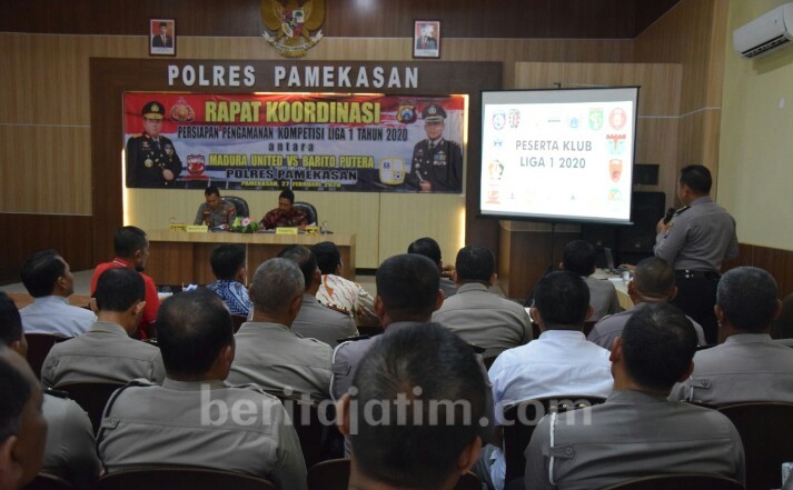 Polres Pamekasan Gelar Koordinasi Jelang Laga Madura United Vs Barito