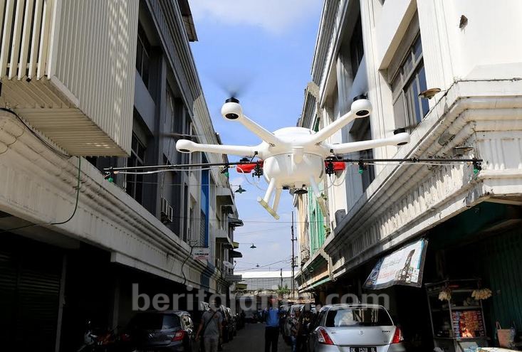 Di Surabaya, Drone Ikut Cegah Penyebaran Corona