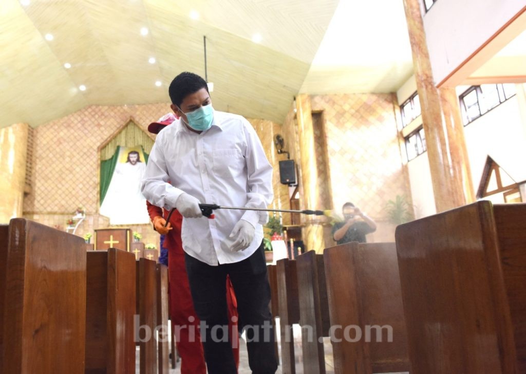 Pemkot Kediri Sterilisasi Gereja, Masjid dan Pondok Pesantren dari COVID-19