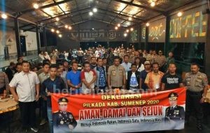 Wartawan dan Polisi Sumenep Deklarasi Pilkada Damai