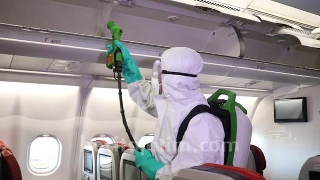 Antisipasi Virus Corona, Lion Air Lakukan Penyemprotan Anti Kuman