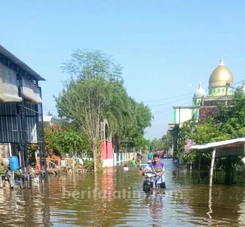 Kali Lamong Meluap Lagi, Ratusan Rumah Warga Terendam Banjir
