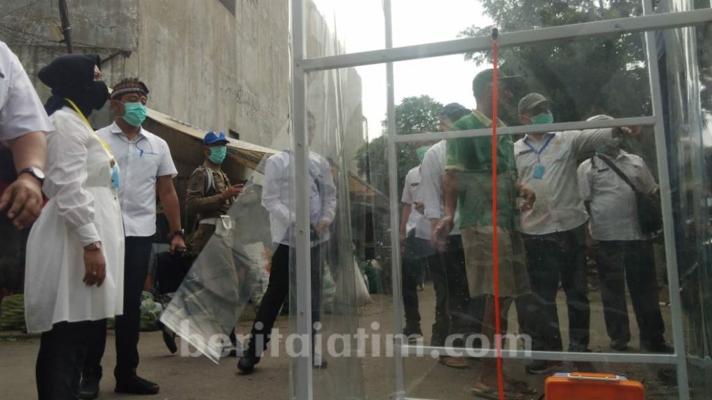 Pemkot Mojokerto Dirikan Bilik Disinfektan di Pasar Tradisional