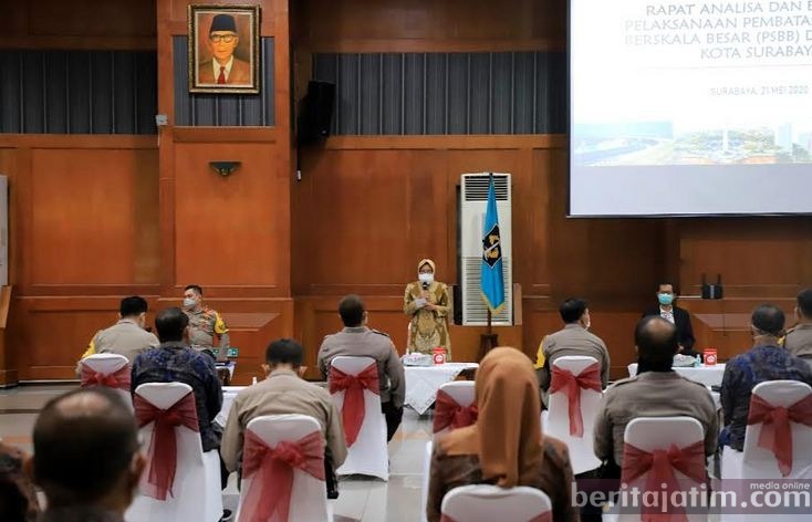 Evaluasi PSBB, Risma Undang Kapolda Jatim dan Pangdam V Brawijaya