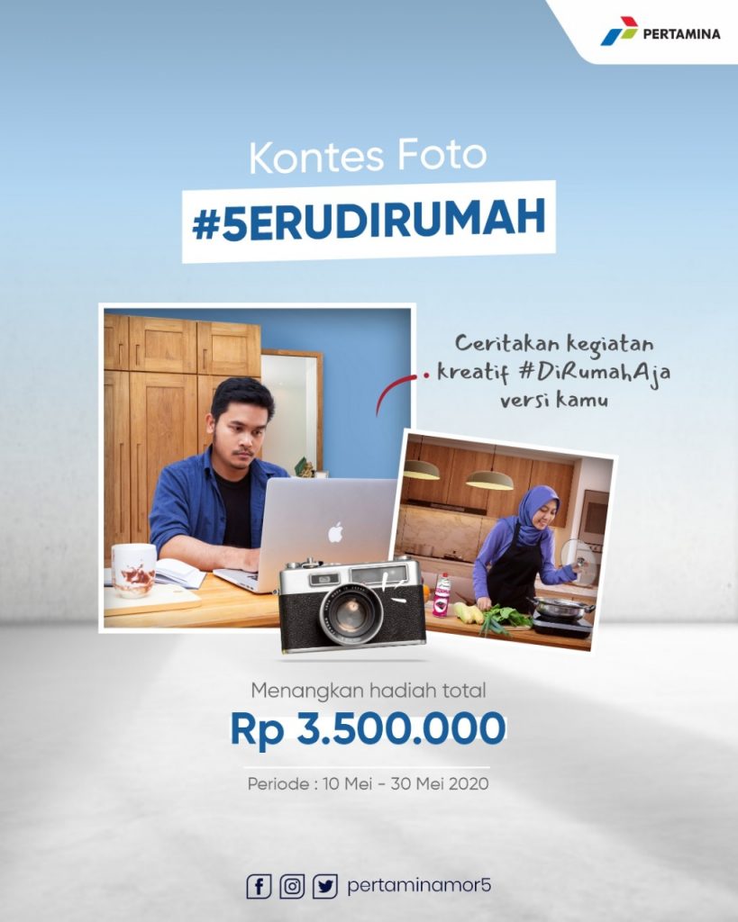 Pertamina Edukasi Millenial untuk Melawan Covid19 Melalui Kompetisi #5eruDiRumah