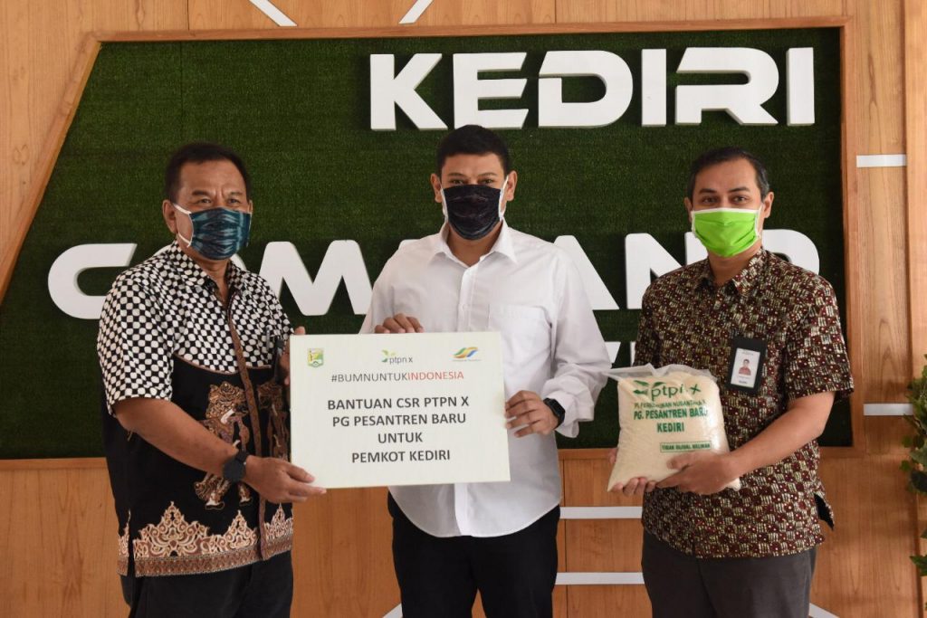 Walikota Kediri Terima Bantuan PTPN X Untuk Si Jamal 1 Ton Gula