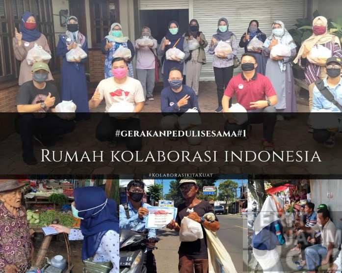 Rumah Kolaborasi Indonesia Bagi Ribuan Masker dan Sembako di Malang Raya