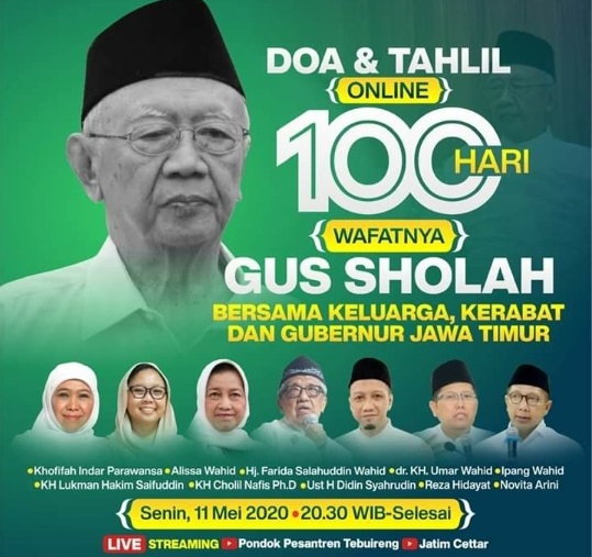 Pandemi Covid-19, Tahlil 100 Hari Gus Sholah Digelar Online