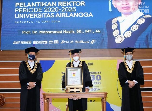 Pertama Kali Pemilihan Rektor Secara Daring, Unair Terima Penghargaan Rekor MURI