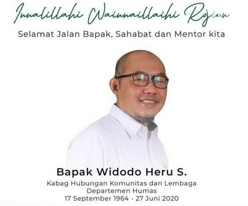 Widodo Heru Mantan Kabag Media dan Informasi PT PG Dipanggil Sang Khaliq