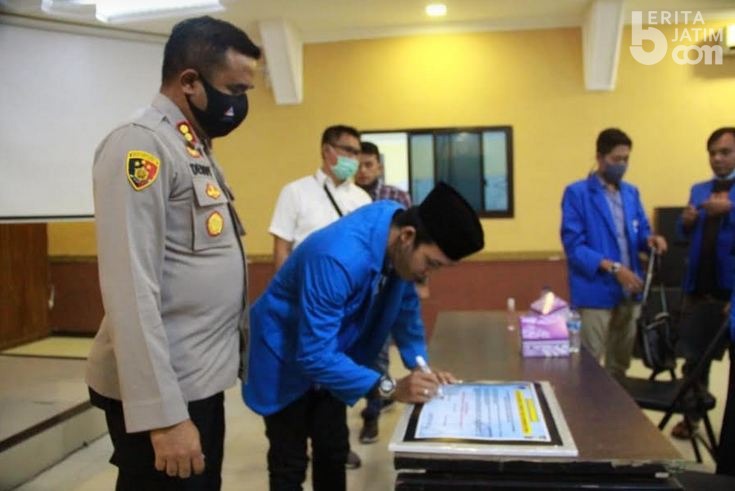 3 Poin Nota Kesepahaman PC PMII Mojokerto dengan Polresta Mojokerto
