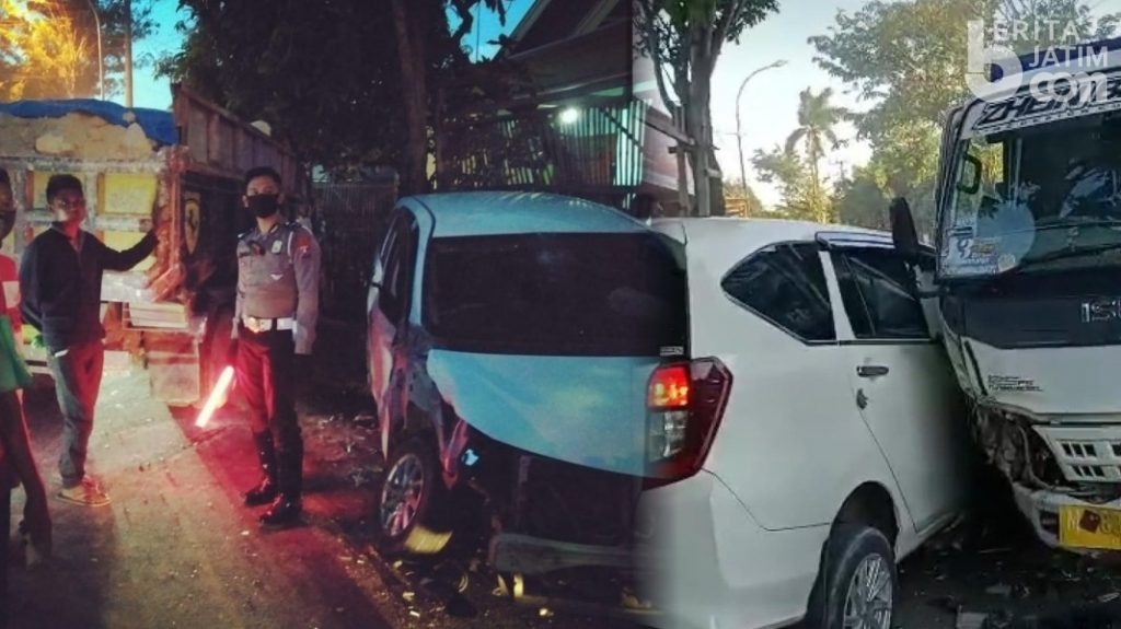 Dikemudikan Bocah 16 Tahun, Truk Ugal-ugalan Tabrak Mobil Polisi