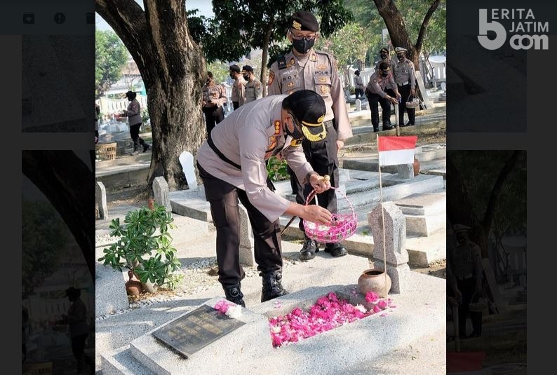 HUT Bhayangkara, Kapolresta Sidoarjo Ziarah dan Tabur Bunga di Makam Pahlawan