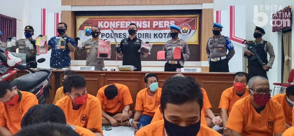 Polresta Kediri Tangkap Puluhan Tersangka Kasus Kejahatan dan Narkoba