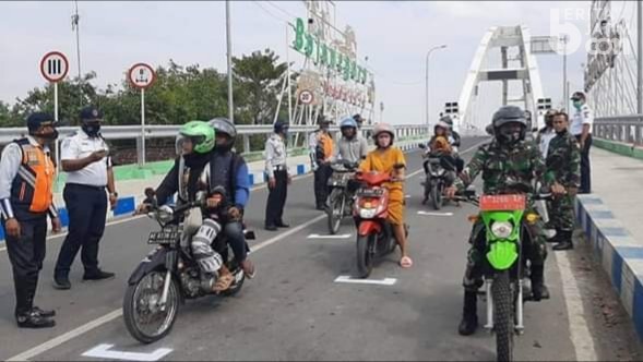 Kasus Covid-19 Makin Bertambah, Dishub Bojonegoro Pasang Starting Grid
