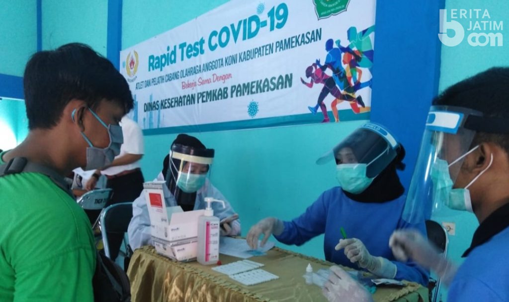 KONI Pamekasan Dukung Tim Satgas Melalui Rapid Test